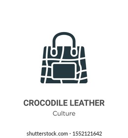 Crocodile leather bag vector icon on white background. Flat vector crocodile leather bag icon symbol sign from modern culture collection for mobile concept and web apps design.