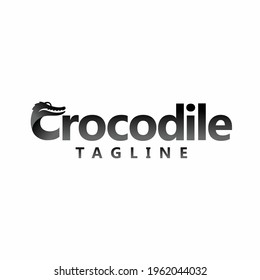 Crocodile lettering logo, crocodile logo