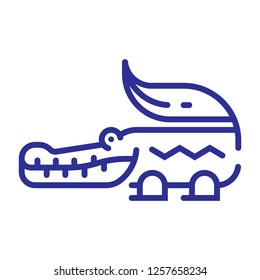 Crocodile line icon