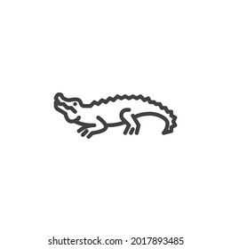 Crocodile line icon. linear style sign for mobile concept and web design. Crocodile outline vector icon. Symbol, logo illustration. Vector graphics