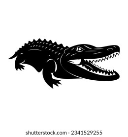 Crocodile line icon. Nile, reptile, mouth, tail, skin, alligator, teeth, predator, animal. Black vector icons on a white background for Business