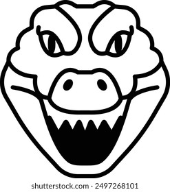 A crocodile in line icon style