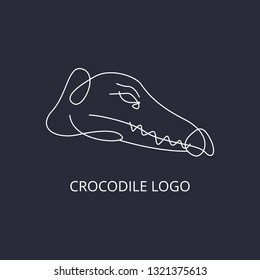 Crocodile line minimalist logo