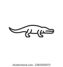 Crocodile, linear icon. Line with editable stroke