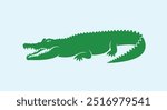 Crocodile logo. Abstract crocodile on blue  background