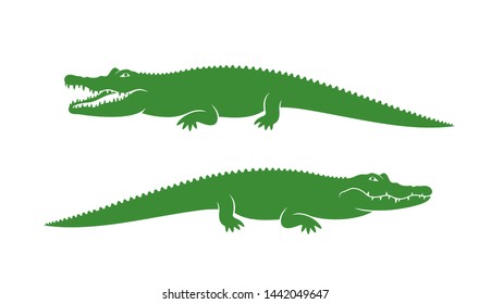 Crocodile logo. Abstract crocodile on white background