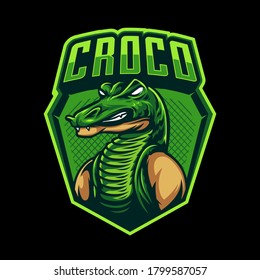 Crocodile Logo Badge. Vector Mascot Esport Logo