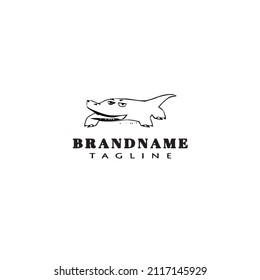 crocodile logo cartoon icon design template black modern isolated vector