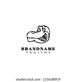 crocodile logo cartoon icon design black modern isolated vector illustration