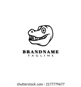 crocodile logo cartoon icon template black modern isolated vector illustration