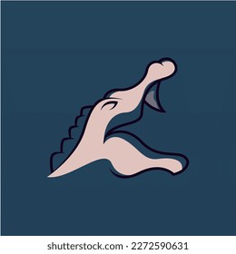 Crocodile logo design concept. Wild animal logo design stock vector
