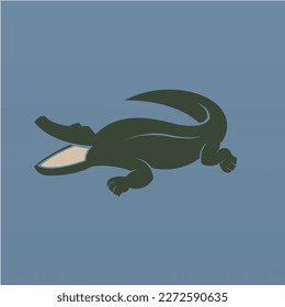 Crocodile logo design concept. Wild animal logo design stock vector