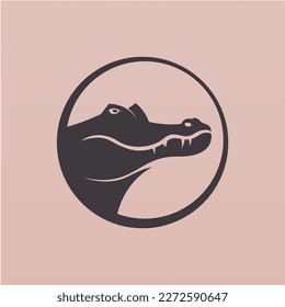 Crocodile logo design concept. Wild animal logo design stock vector