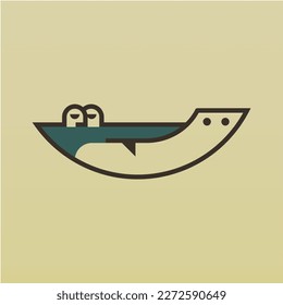 Crocodile logo design concept. Wild animal logo design stock vector