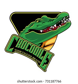 crocodile logo emblem with typography