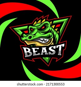 Crocodile Logo E-sport with the name tag BEAST