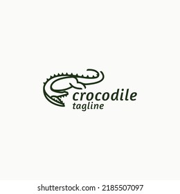 Crocodile logo icon design template flat vector illustration