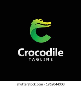 Crocodile logo with letter C concept