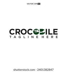 Logo del cocodrilo, reptil cocodrilo, vector del cocodrilo vicioso