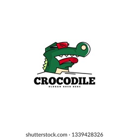 Crocodile logo template. Crocodile logo vector. Reptile logo vector. Animal danger logo