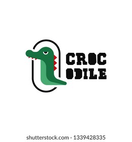 Crocodile logo template. Crocodile logo vector. Reptile logo vector. Animal danger logo