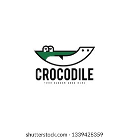 Crocodile logo template. Crocodile logo vector. Reptile logo vector. Animal danger logo