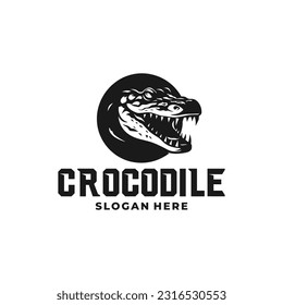 Krokodile Logo-Vektorkreuz-Aligator-Logo-Design-Vektorbild