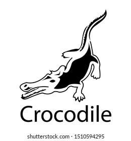 Crocodile logo. Vector illustration logo for crocodile, flat design.