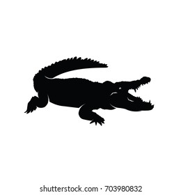 Crocodile Logo Vector Silhouette Stock Vector (Royalty Free) 703980832 ...