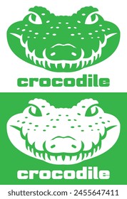 crocodile logo white and green