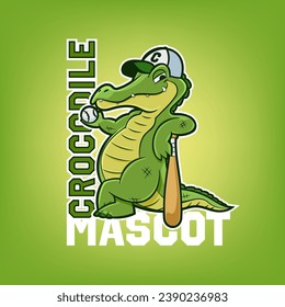 logotipo de la caricatura de mascota de cocodrilos en el béisbol