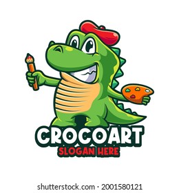 Crocodile Mascot Cartoon Logo Template