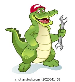 crocodile mascot cartoon in vector