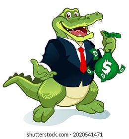 crocodile mascot cartoon in vector