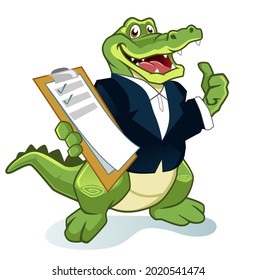 crocodile mascot cartoon in vector