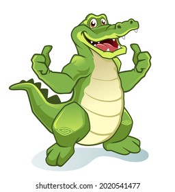 crocodile mascot cartoon in vector