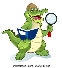 crocodile mascot cartoon in vector