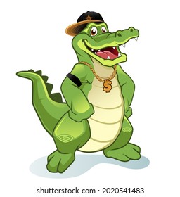 crocodile mascot cartoon in vector