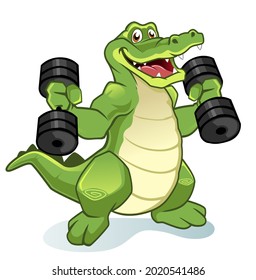 crocodile mascot cartoon in vector