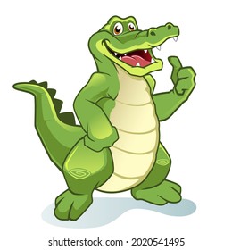 crocodile mascot cartoon in vector