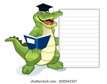 crocodile mascot cartoon in vector