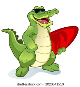 crocodile mascot cartoon in vector