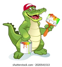 crocodile mascot cartoon in vector