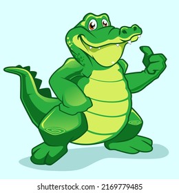 crocodile mascot cartoon in vector