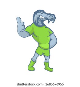 Crocodile mascot design with modern illustration concept style for sport team.