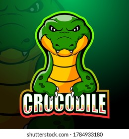 Crocodile mascot esport logo design