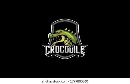 Crocodile mascot illustration,. crocodile logo emblem