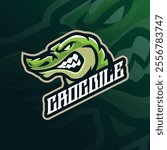 Crocodile mascot logo design vector with modern illustration concept style for badge, emblem and t shirt printing. Crocodile head illustration.