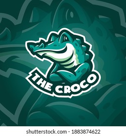 crocodile mascot logo design vector with concept style for badge, emblem and tshirt printing.