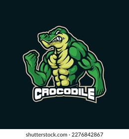 crocodile mascot logo design vector with concept style for badge, emblem and tshirt printing.
